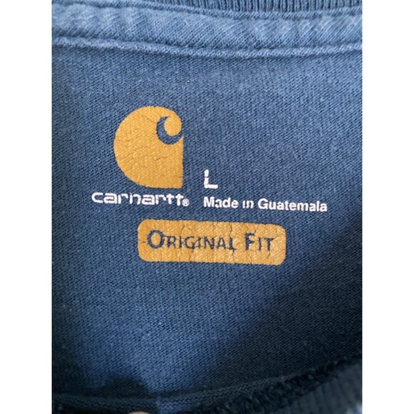 Carhartt Shirt Mens Large Blue Original Fit Heavyweight Pocket Short Sleeve Work - Picture 4 of 11